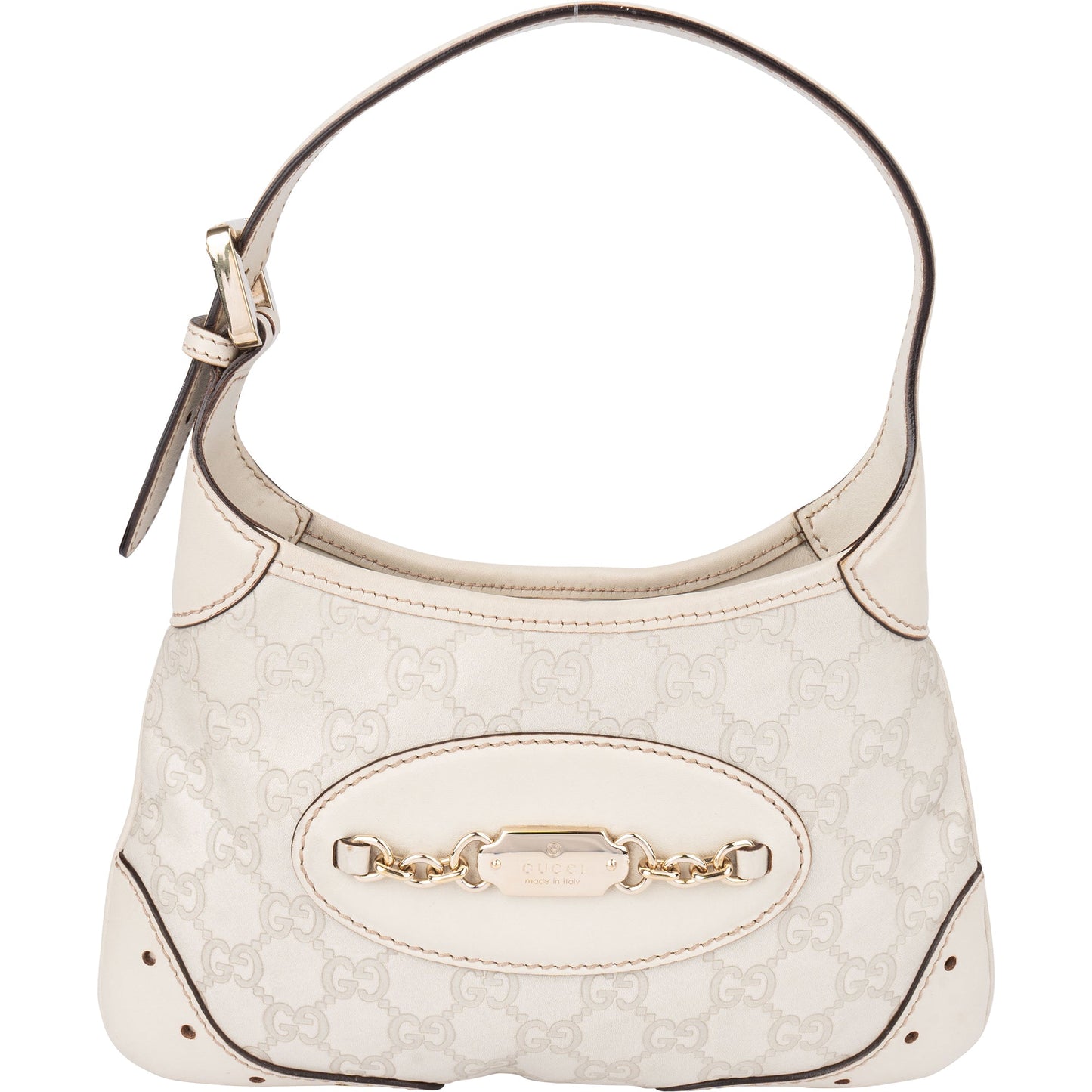 Gucci Leather GG Monogram Horsebit Mini Jackie Handbag