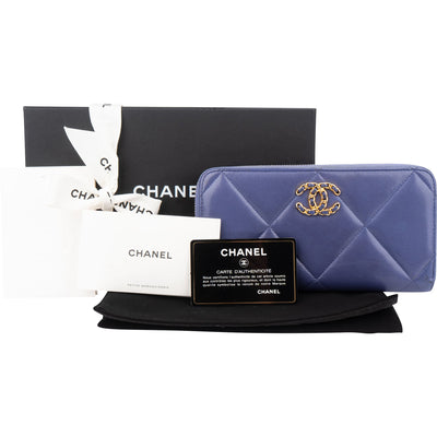 Chanel 19 Quilted Lambskin CC  Wallet