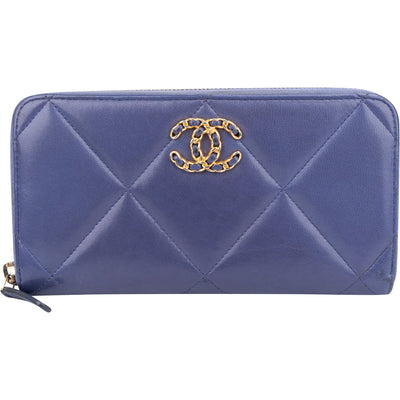 Chanel 19 Quilted Lambskin CC  Wallet