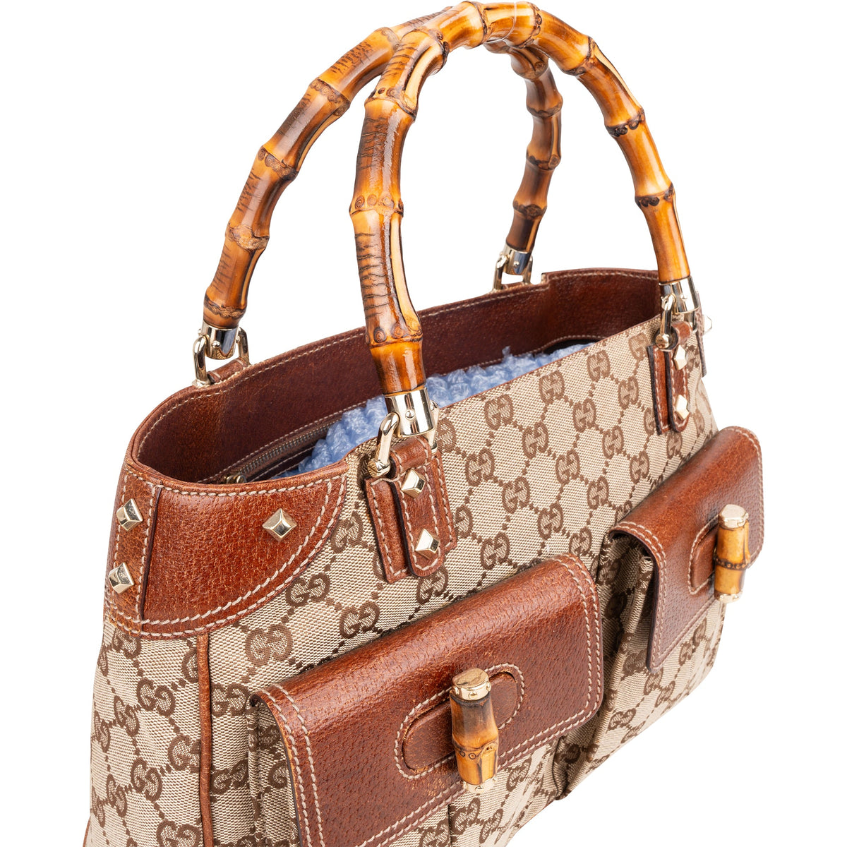 Gucci GG Monogram Bamboo Handbag
