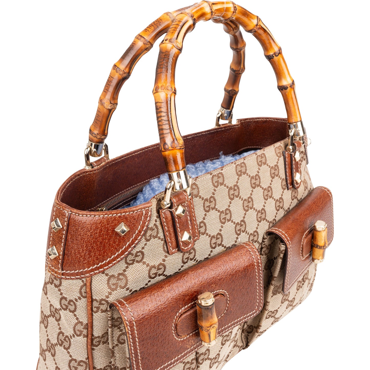 Gucci GG Monogram Bamboo Handbag