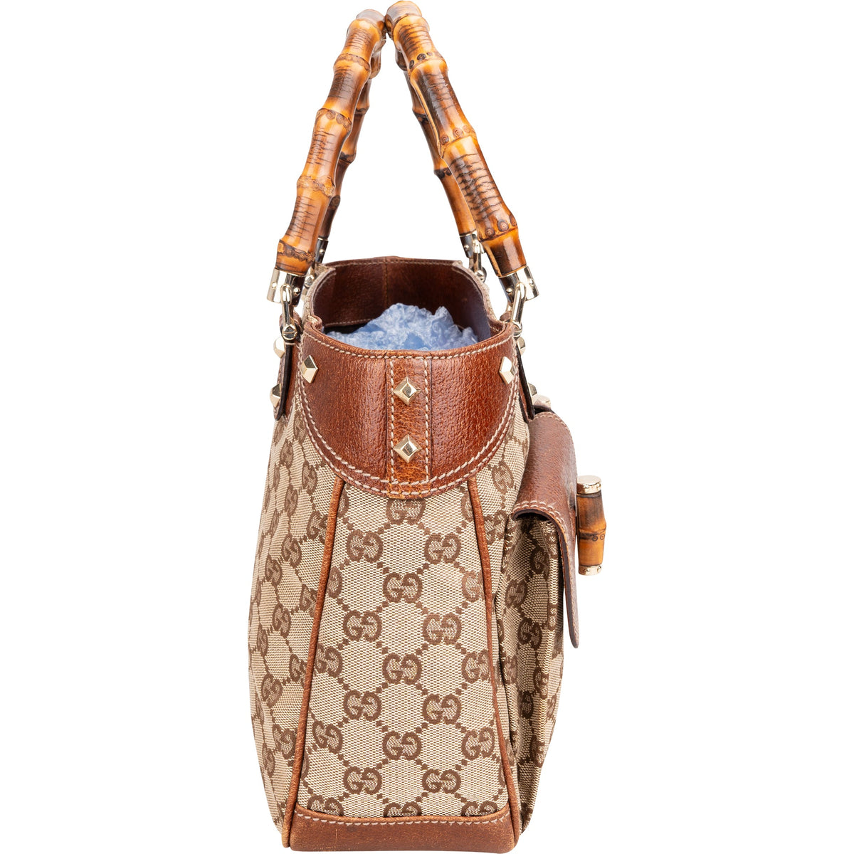 Gucci GG Monogram Bamboo Handbag