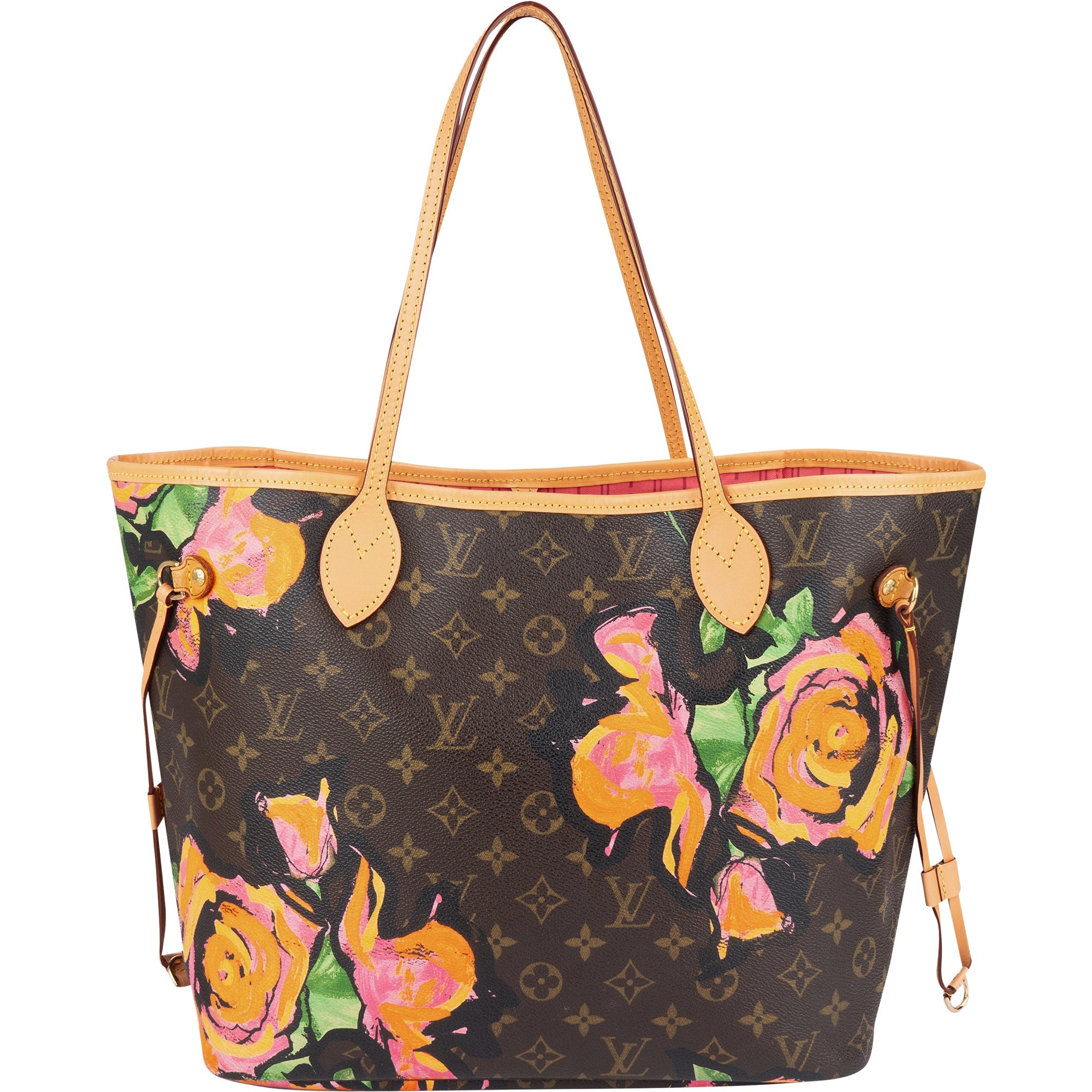 Louis Vuitton Canvas Monogram Limited Roses Neverfull MM Shoulder Bag