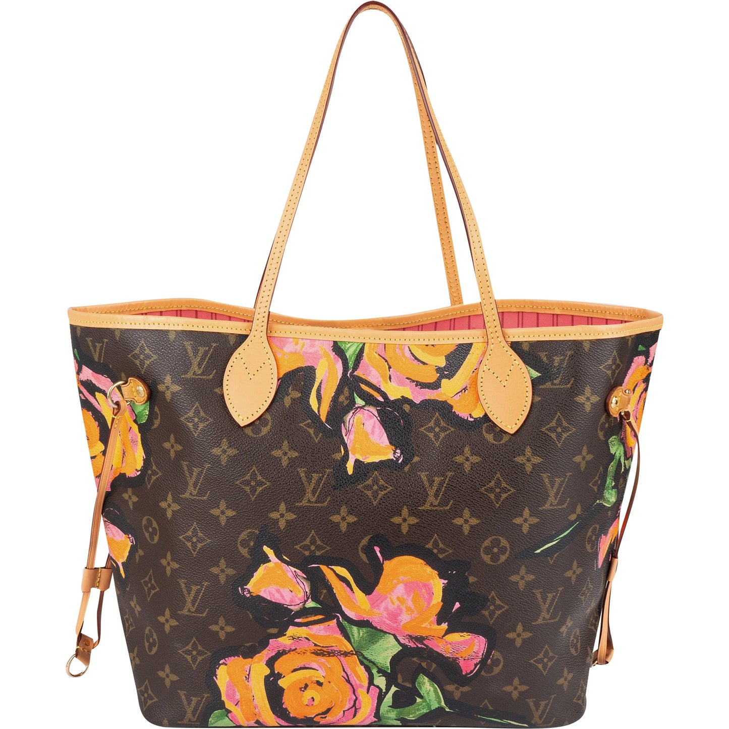 Louis Vuitton Canvas Monogram Limited Roses Neverfull MM Shoulder Bag