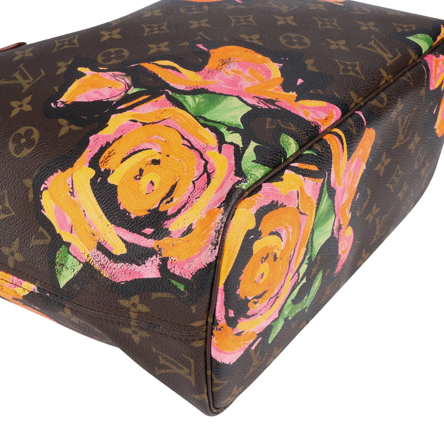 Louis Vuitton Canvas Monogram Limited Roses Neverfull MM Shoulder Bag
