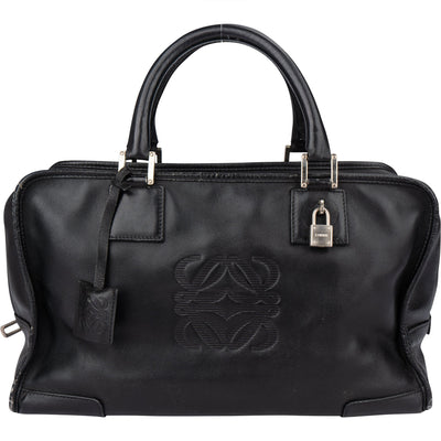 Loewe Black Leather Amazona Handbag