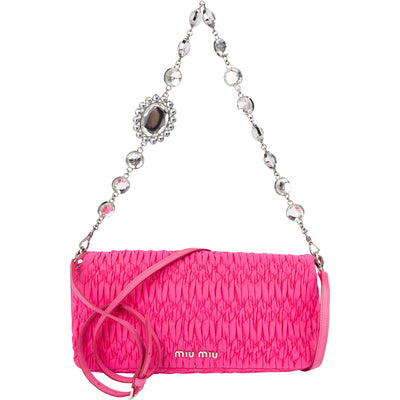 Miu Miu Quilted Crystal Shoulder Bag
