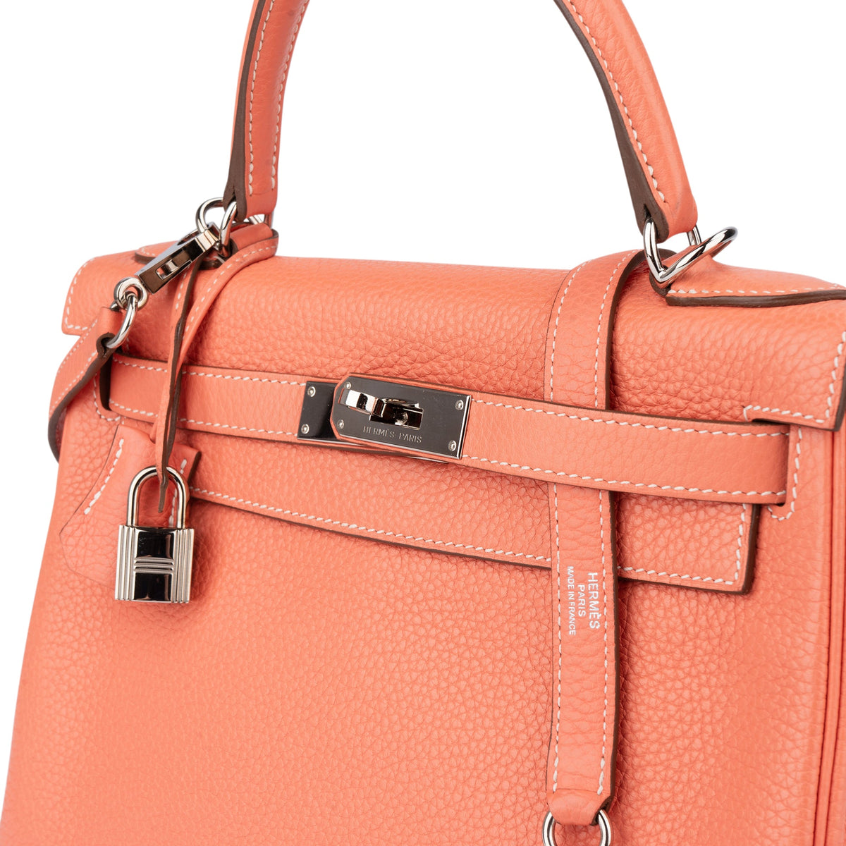 Hermès Taurillon Clemence Crevette Kelly 28 Retourne Handbag