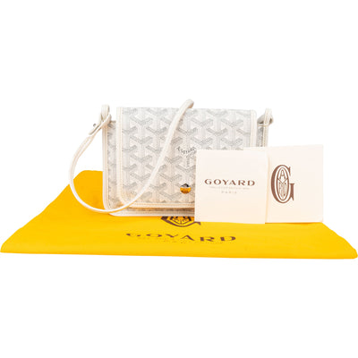 Goyard White Goyardine Monogram Plumet Flat Crossbody Bag