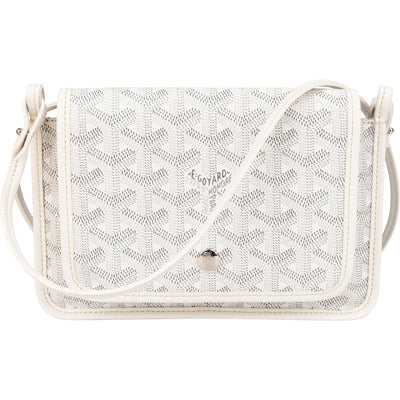 Goyard White Goyardine Monogram Plumet Flat Crossbody Bag