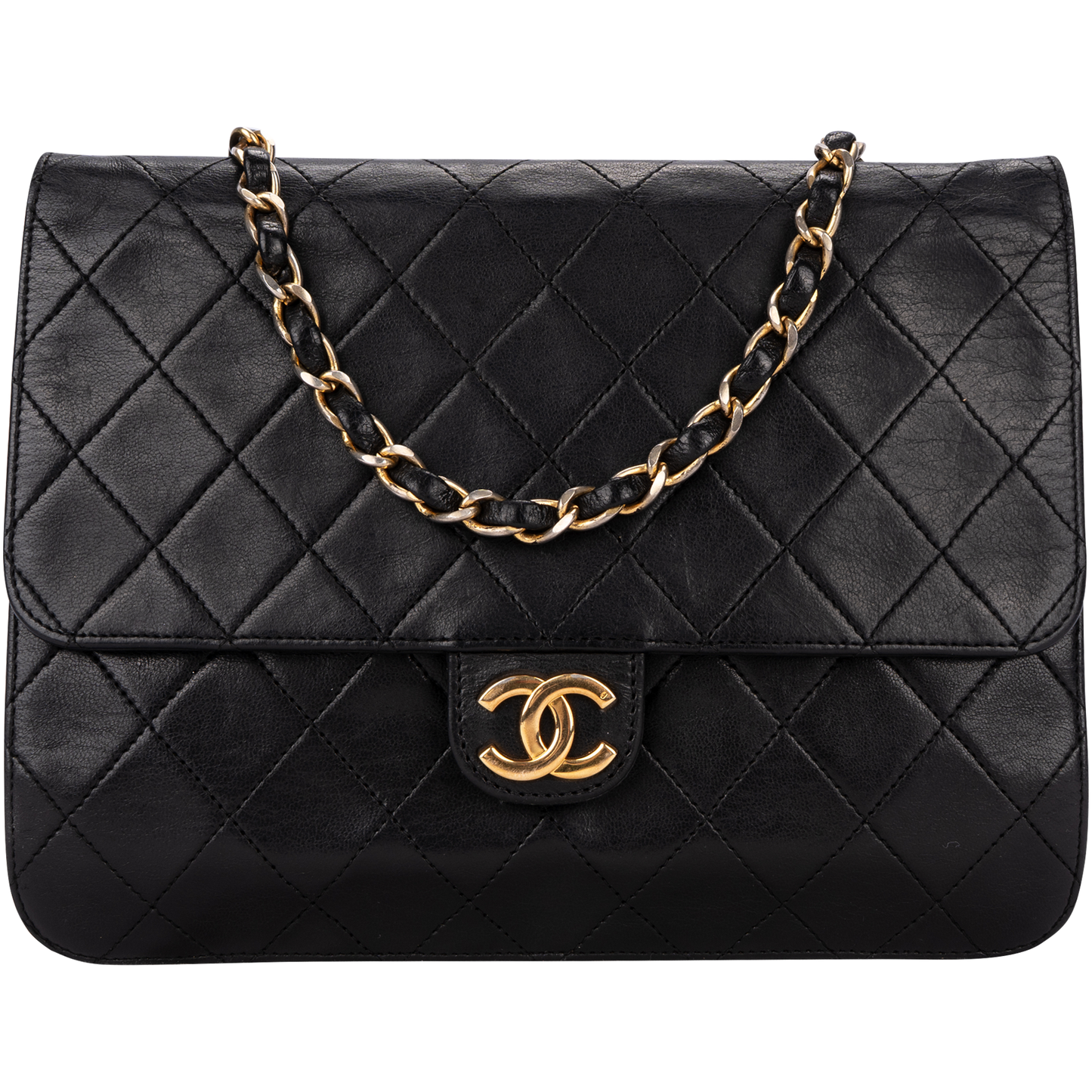 Chanel Quilted Lambskin 24K Gold Single Flap Shoulder Bag