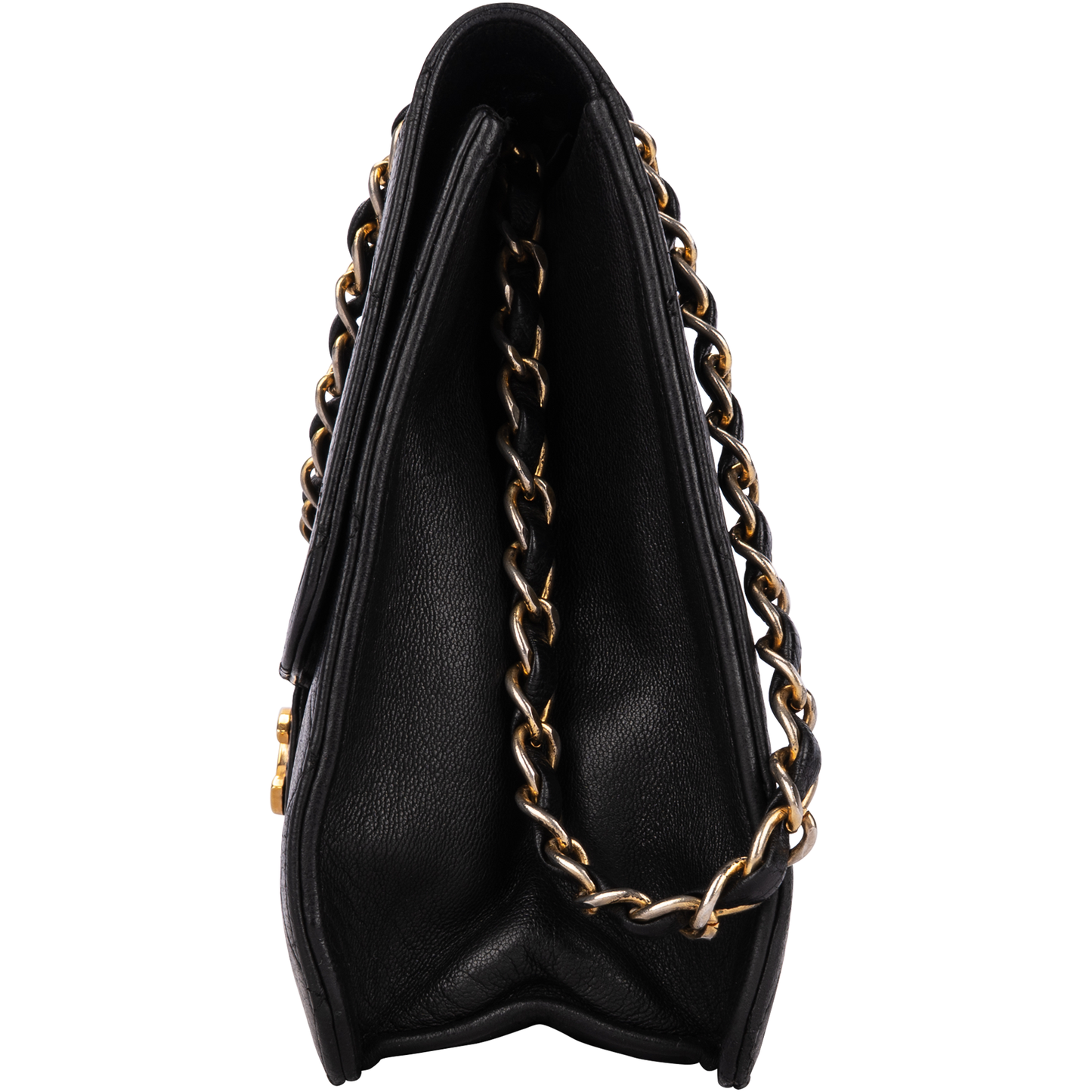 Chanel Quilted Lambskin 24K Gold Single Flap Shoulder Bag