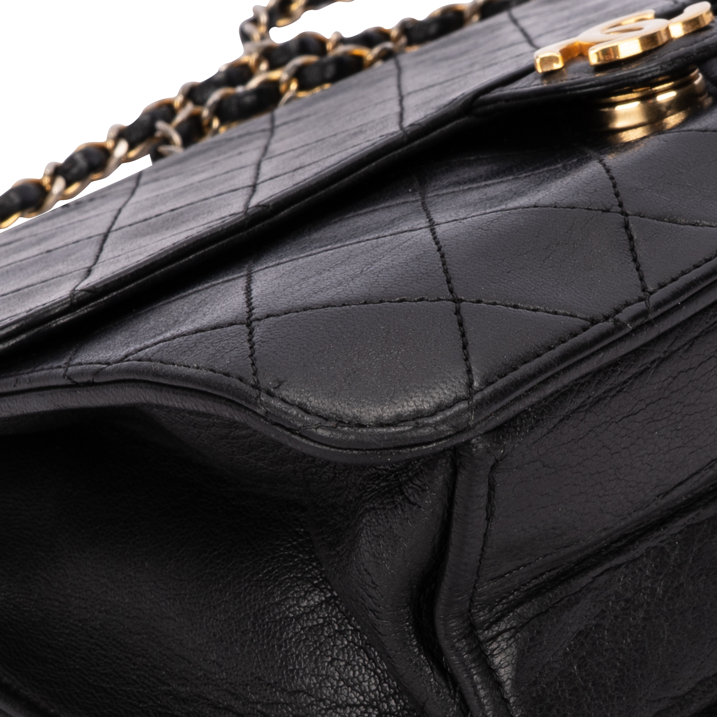 Chanel Quilted Lambskin 24K Gold Single Flap Shoulder Bag