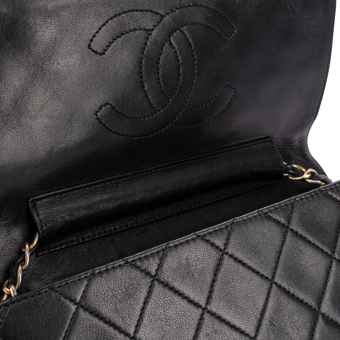Chanel Quilted Lambskin 24K Gold Single Flap Shoulder Bag
