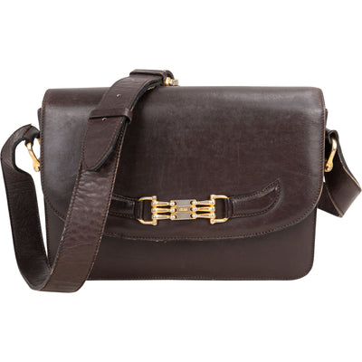 Céline Brown Leather Triomphe Crossbody Bag