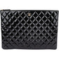 Chanel Quilted Patent Leather CC Clutch