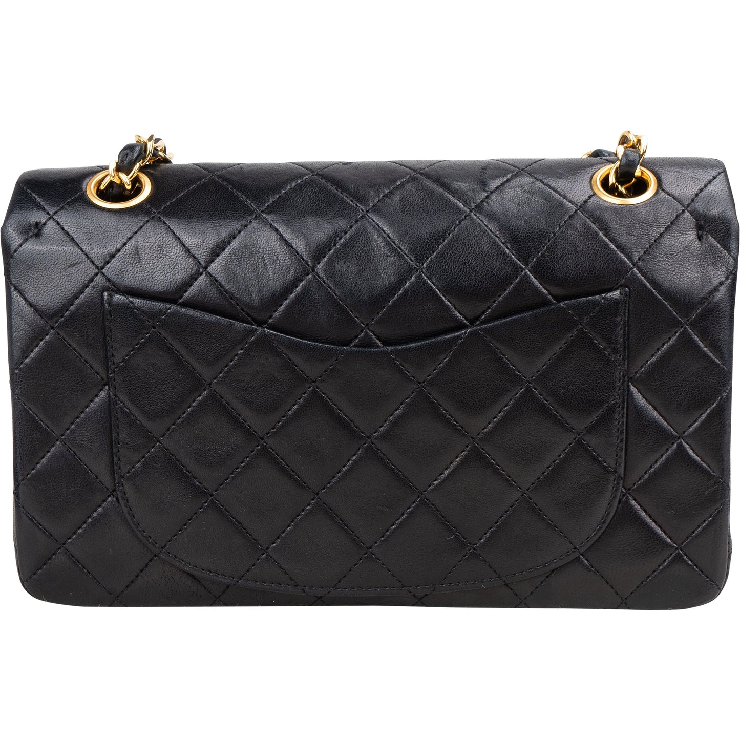 Chanel Quilted Lambskin 24K Gold Small Double Flap Crossbody Bag