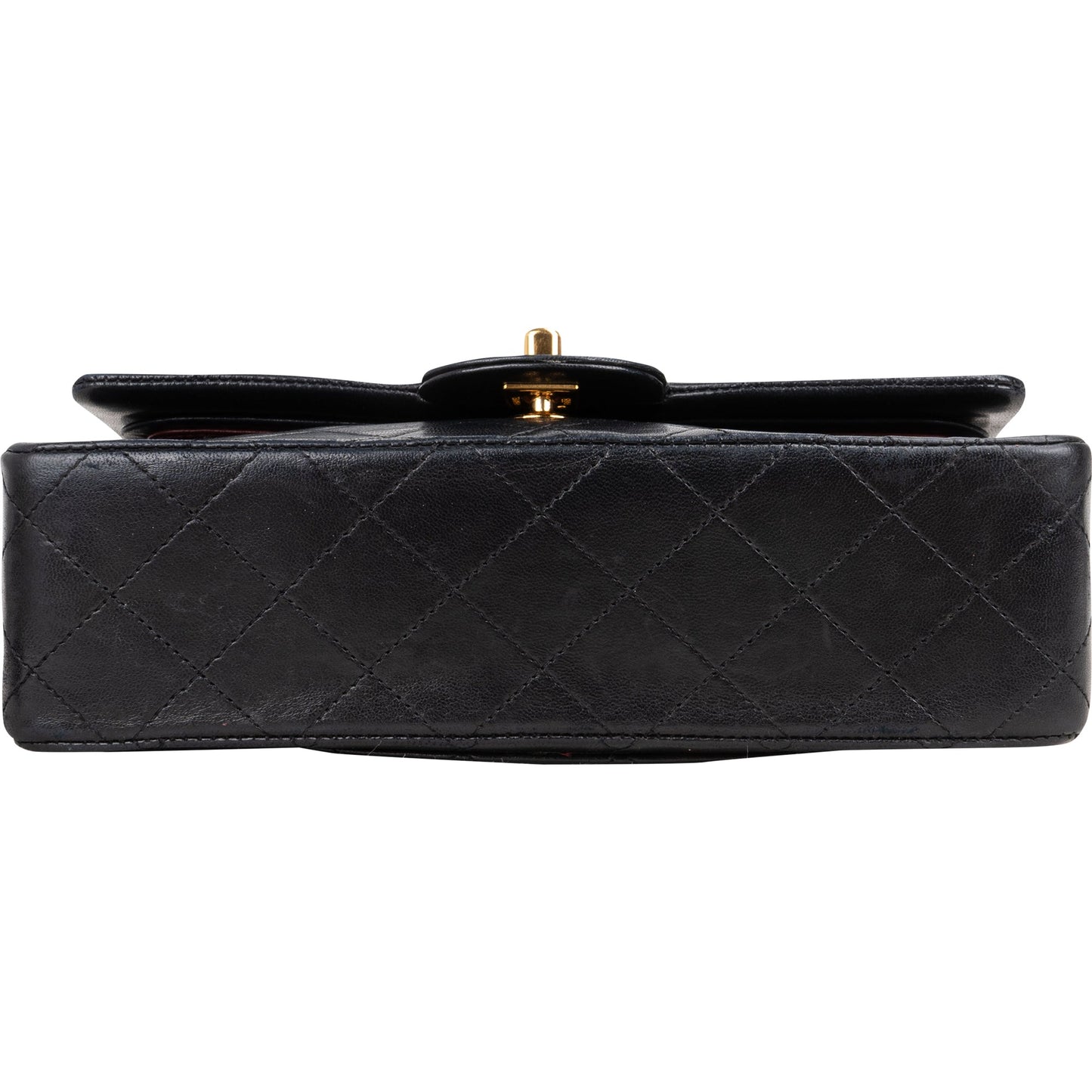 Chanel Quilted Lambskin 24K Gold Small Double Flap Crossbody Bag