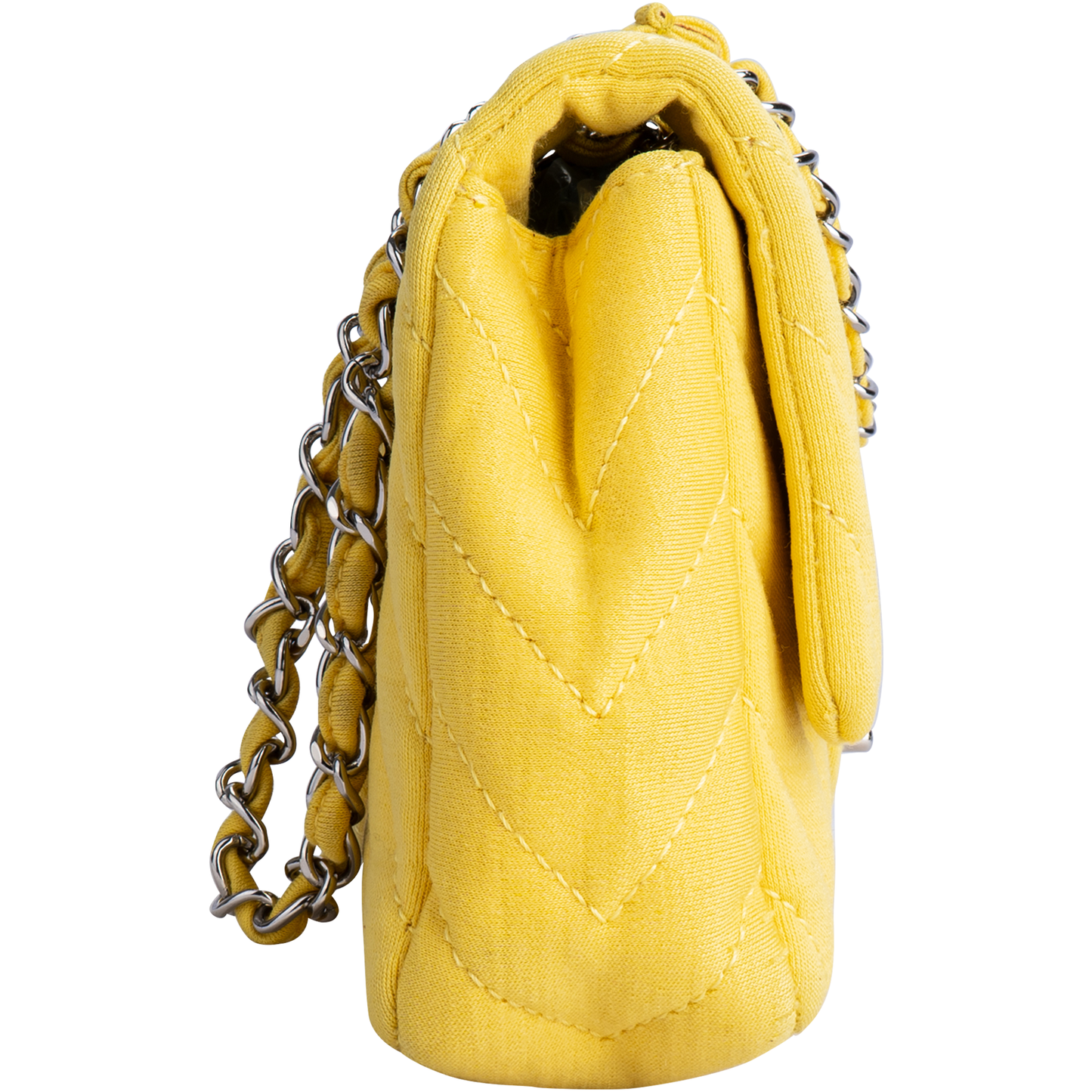 Chanel Yellow Chevron Medium Single Flap Bag