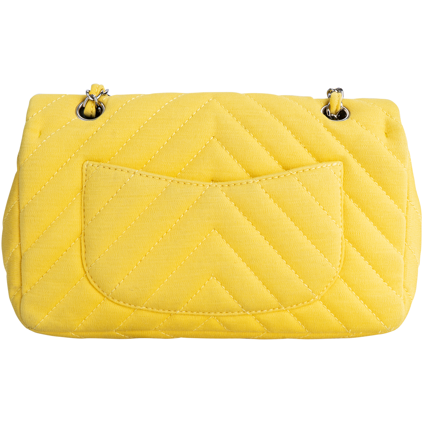 Chanel Yellow Chevron Medium Single Flap Bag