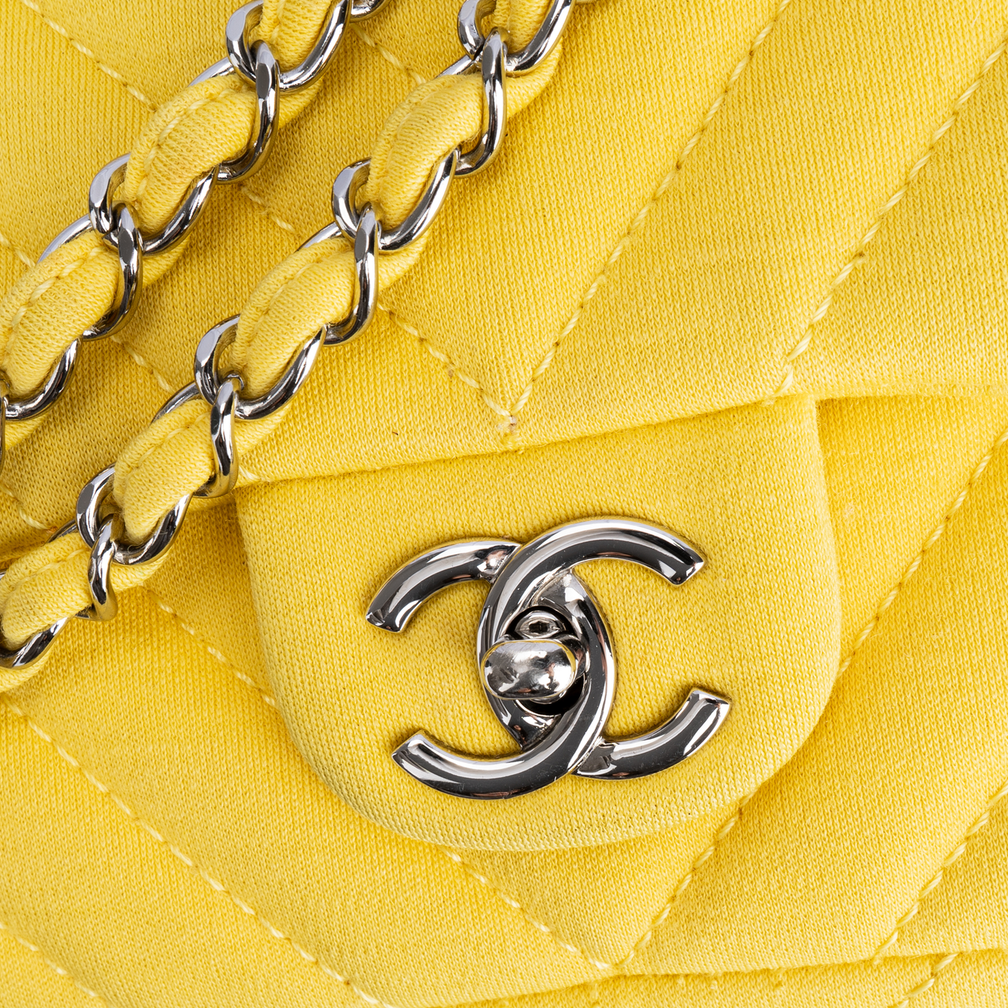 Chanel Yellow Chevron Medium Single Flap Bag