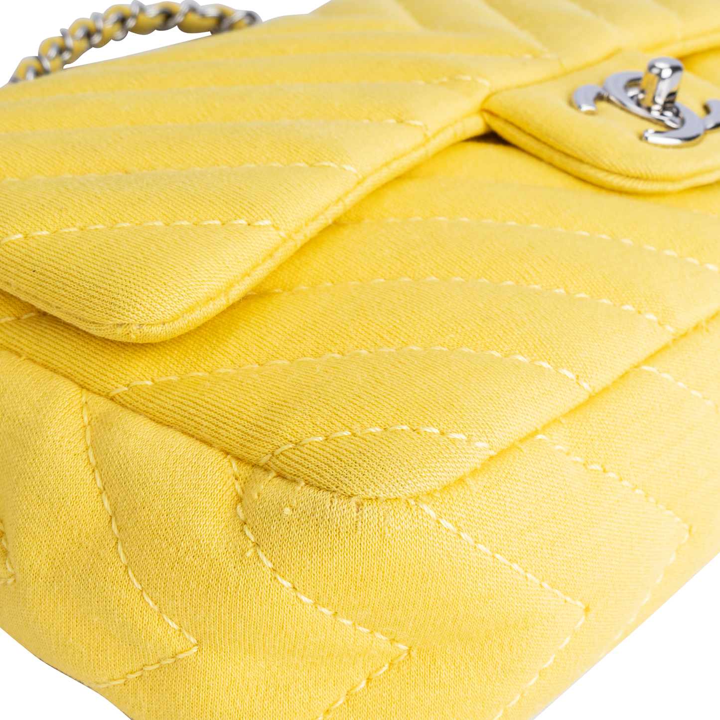 Chanel Yellow Chevron Medium Single Flap Bag