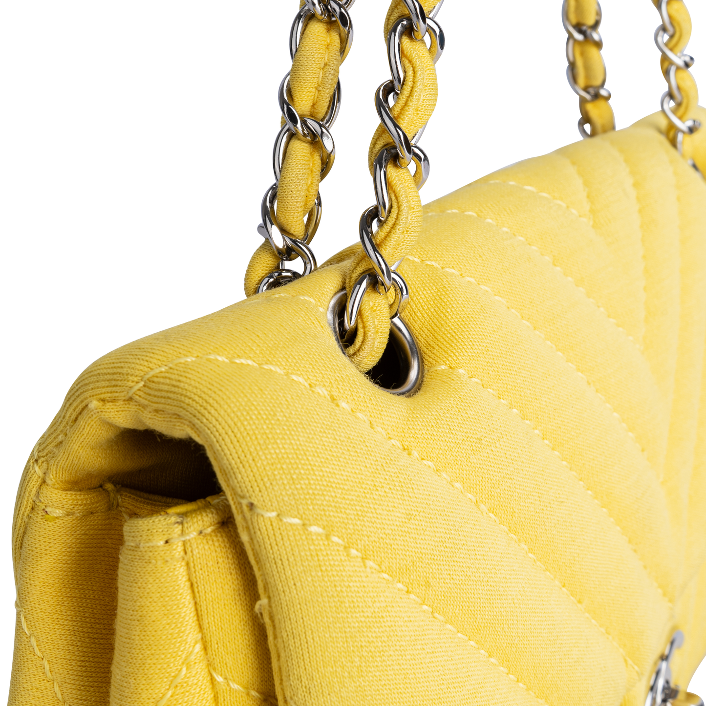 Chanel Yellow Chevron Medium Single Flap Bag