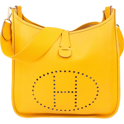 Hermès Evelyne GM Umhängetasche in Gelb