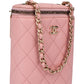 Chanel Pink Caviar Leather Mini Vertical Vanity Crossbody Bag