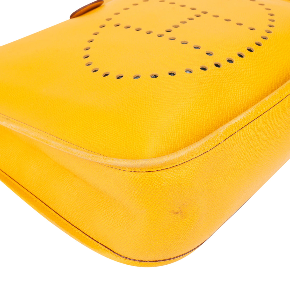 Hermès Yellow Leather Evelyne GM Crossbody Bag