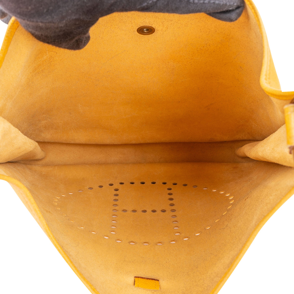 Hermès Yellow Leather Evelyne GM Crossbody Bag