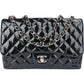 Chanel Quilted Patent Leather Palladium Jumbo Single Flap Crossbody Bag