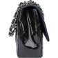 Chanel Quilted Patent Leather Palladium Jumbo Single Flap Crossbody Bag