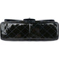 Chanel Quilted Patent Leather Palladium Jumbo Single Flap Crossbody Bag