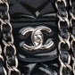 Chanel Quilted Patent Leather Palladium Jumbo Single Flap Crossbody Bag