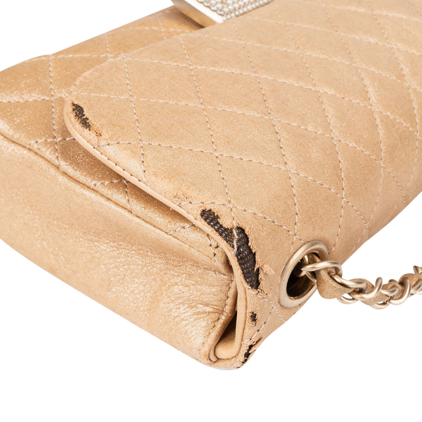 Chanel Quilted Pearl CC Single Flap Crossbody Bag