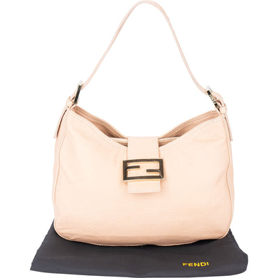 Fendi FF Rose Leather Baguette Handbag