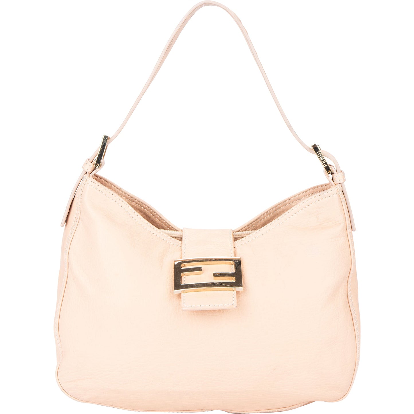Fendi FF Rose Leather Baguette Handbag
