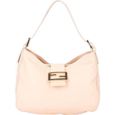 Fendi FF Rose Leather Baguette Handbag