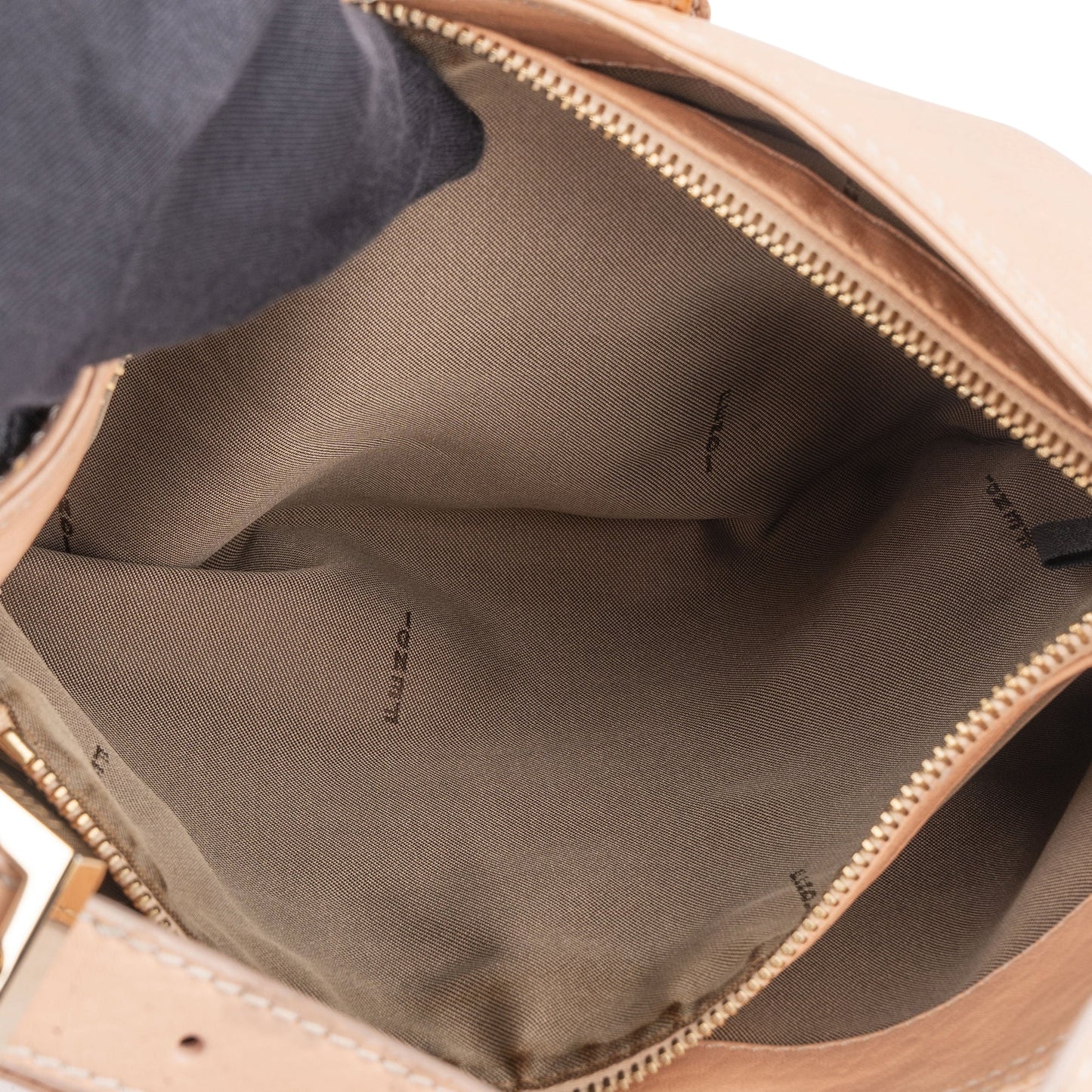 Fendi FF Rose Leather Baguette Handbag