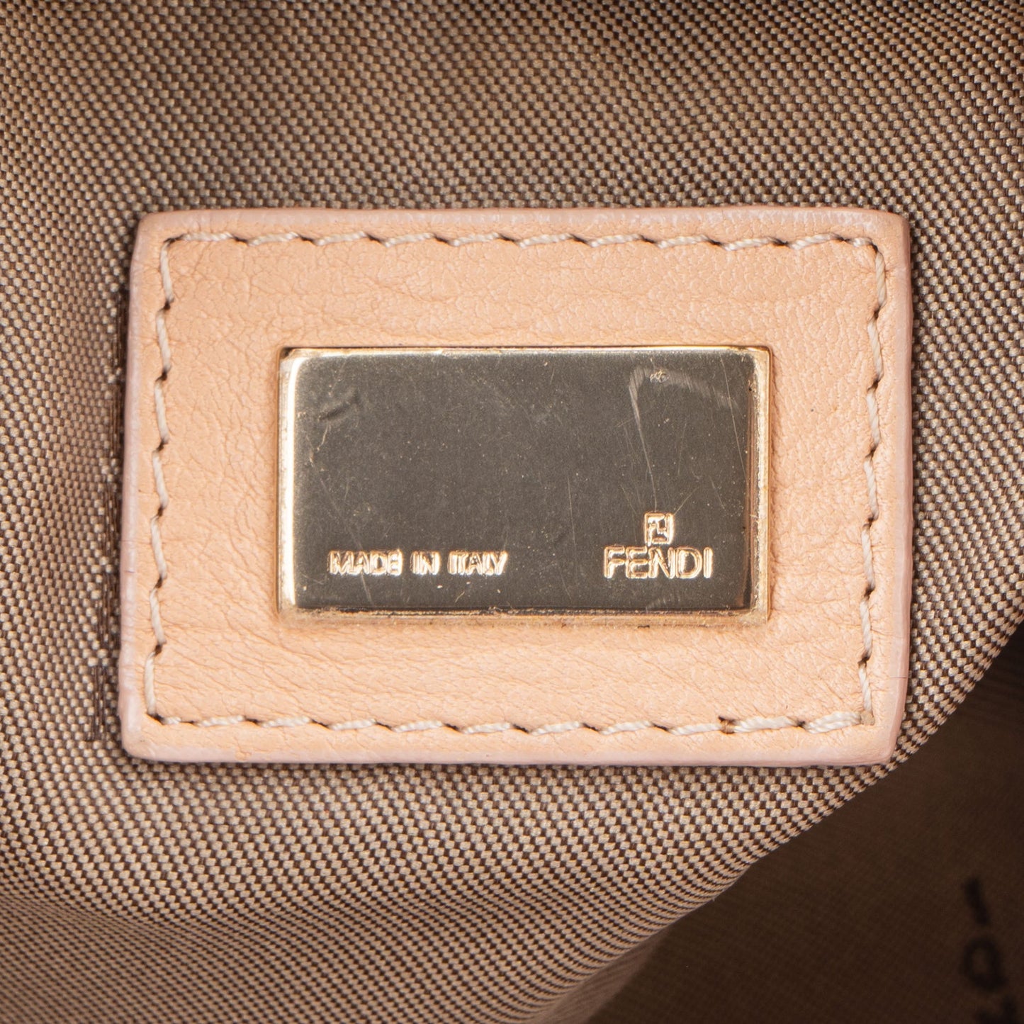 Fendi FF Rose Leather Baguette Handbag