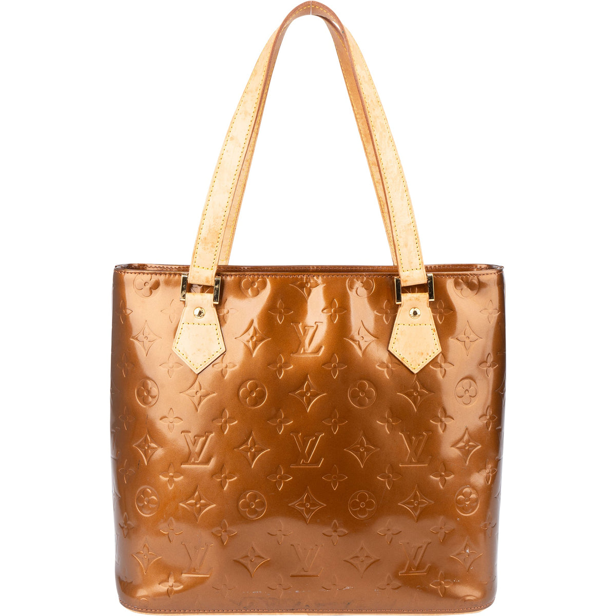 Louis Vuitton Vernis Monogram Houston aus Lackleder und Vachetta-Leder – Vorderansicht