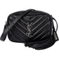 Saint Laurent Black Chevron Leather Lou Crossbody Bum Bag