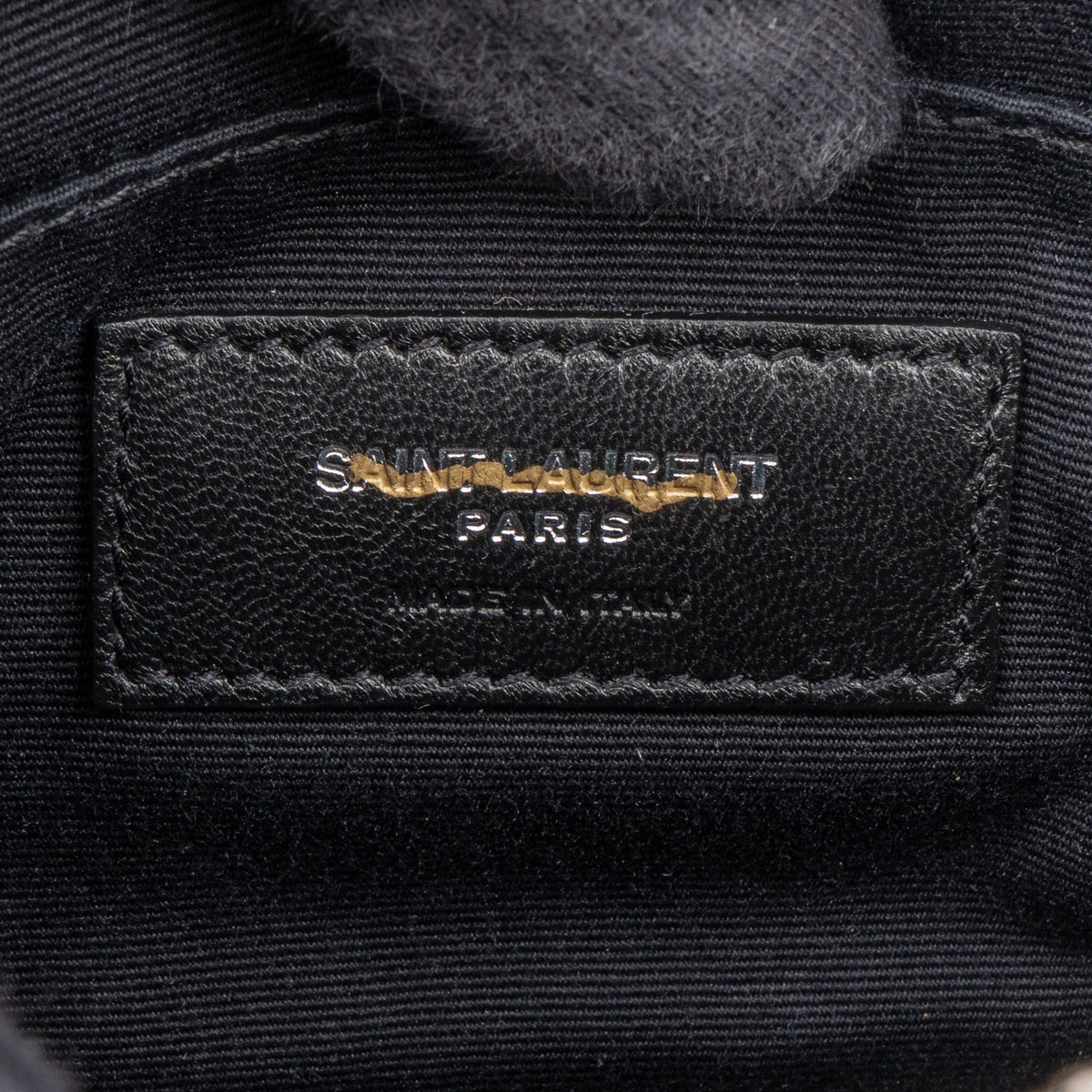 Saint Laurent Black Chevron Leather Lou Crossbody Bum Bag