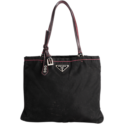 Prada Black Nylon Triangle Handbag
