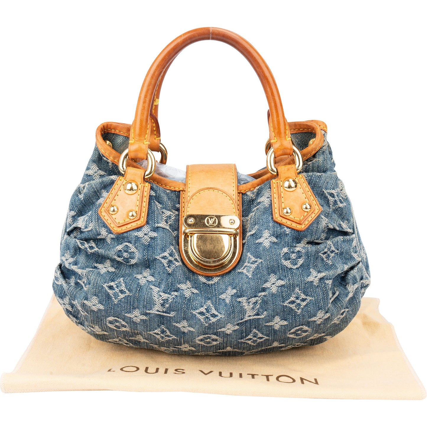 Louis Vuitton Denim Monogram Pleaty Handbag