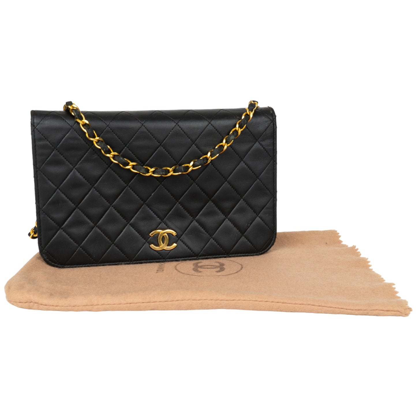 CHANEL QUILTED LAMBSKIN 24K GOLD SINGLE FLAP