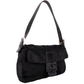 Fendi Black Fur Baguette Shoulder Bag