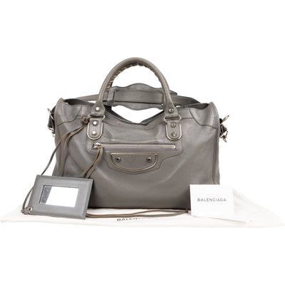 Balenciaga Grey Leather City Handbag