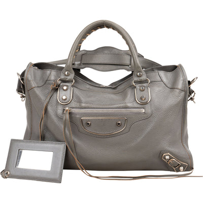 Balenciaga Grey Leather City Handbag
